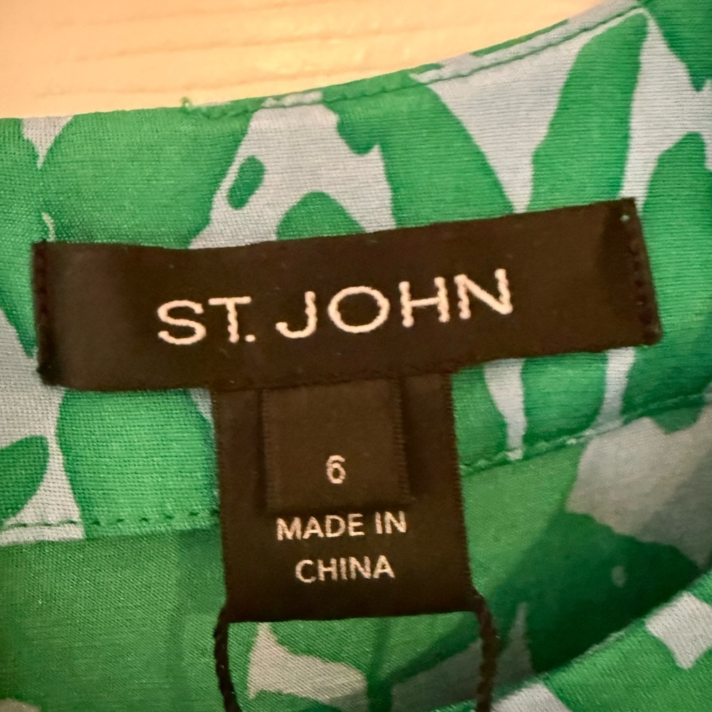 St. John Green and Blue Patterned Dress - Picture 5 of 7